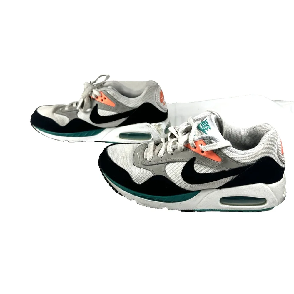 Nike Air Max Athletic Shoes in White, Black, Teal & Coral